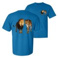 thumbnail image 1 of Wild Bobby, Wild African Lion and Cheetah, Animal Lover, Front and Back Garment-Dyed Short Sleeve Tees, Cobalt, Small, 1 of 3