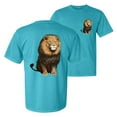 thumbnail image 1 of Wild Bobby, Wild Bobby Cute Sitting African Lion, Animal Lover, Front and Back Garment-Dyed Short Sleeve Tees, Blue Lagoon, Small, 1 of 3