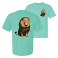 thumbnail image 1 of Wild Bobby, Wild Bobby Cute Sitting African Lion, Animal Lover, Front and Back Garment-Dyed Short Sleeve Tees, Mint, X-Large, 1 of 3