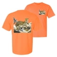 thumbnail image 1 of Wild Bobby, Wild Forest Spotted Cheetah Family, Animal Lover, Front and Back Garment-Dyed Short Sleeve Tees, Neon Orange, 2XL, 1 of 3