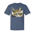 thumbnail image 1 of Wild Bobby, Wild Forest Spotted Cheetah Family, Animal Lover, Garment-Dyed Washed Look Short Sleeve T-Shirt, Navy, Medium, 1 of 3
