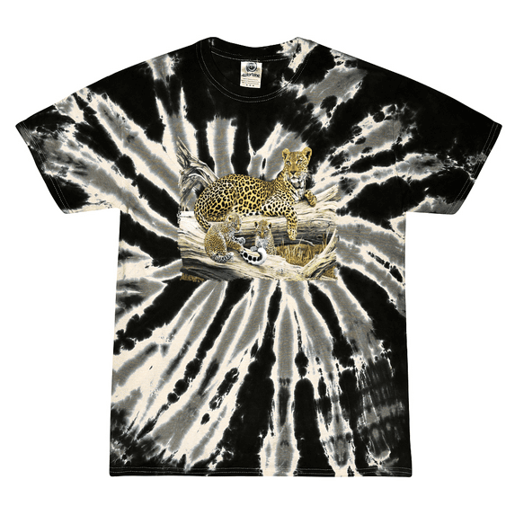 Wild Bobby, Wild Forest Spotted Cheetah Family Animal Lover Tie-Dye T-Shirt
