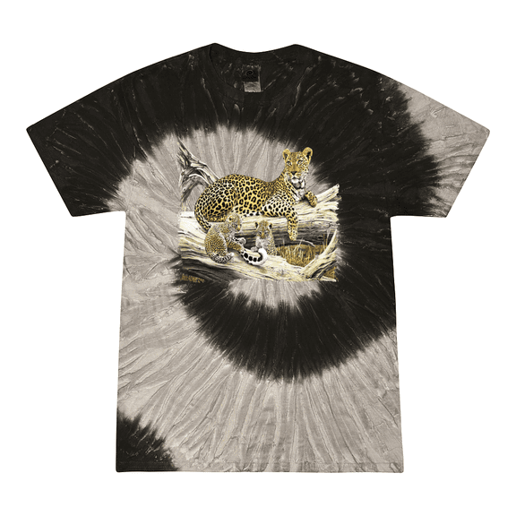 Wild Bobby, Wild Forest Spotted Cheetah Family Animal Lover Tie-Dye T-Shirt