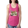 thumbnail image 1 of Wild Bobby, Wild Forest Spotted Cheetah Family Fashion Ladies Racerback Tank Top, Raspberry, Large, 1 of 1