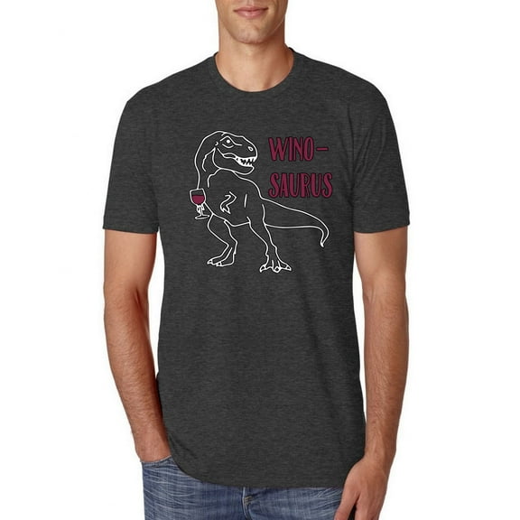 Wild Bobby Winosaurus Dino Men Premium Tri Blend Tee