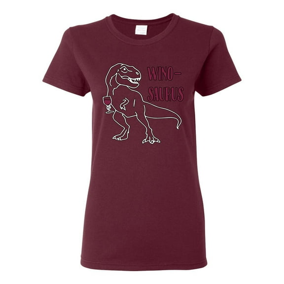 Wild Bobby Winosaurus Dino Women Graphic Tee
