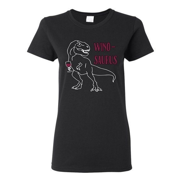 Wild Bobby Winosaurus Dino Women Graphic Tee
