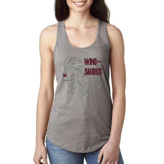 Wild Bobby Winosaurus Dino Women Racerback Tank Top