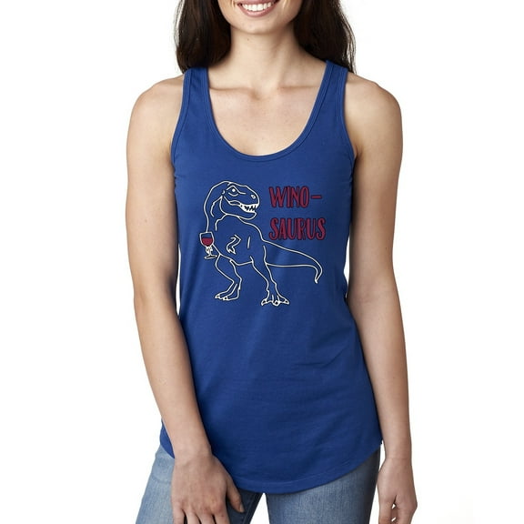 Wild Bobby Winosaurus Dino Women Racerback Tank Top