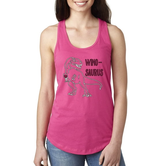 Wild Bobby Winosaurus Dino Women Racerback Tank Top
