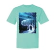 thumbnail image 1 of Wild Bobby, Winter Dire Snow Wolf, Animal Lover, Garment-Dyed Washed Look Short Sleeve T-Shirt, Mint, X-Large, 1 of 3
