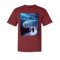 thumbnail image 1 of Wild Bobby, Winter Dire Snow Wolf, Animal Lover, Garment-Dyed Washed Look Short Sleeve T-Shirt, Tomato, Large, 1 of 3