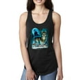 thumbnail image 1 of Wild Bobby, Wolf Howling At the Full Moon Wolf Pack Animal Lover Ladies Racerback Tank Top, Black, Small, 1 of 3