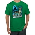 thumbnail image 1 of Wild Bobby, Wolf Howling At the Full Moon Wolf Pack Animal Lover Men's Graphic T-Shirt, Kelly, X-Large, 1 of 3