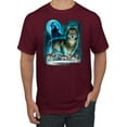 thumbnail image 1 of Wild Bobby, Wolf Howling At the Full Moon Wolf Pack Animal Lover Men's Graphic T-Shirt, Maroon, Large, 1 of 3