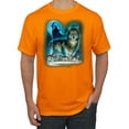 thumbnail image 1 of Wild Bobby, Wolf Howling At the Full Moon Wolf Pack Animal Lover Men's Graphic T-Shirt, Orange, Medium, 1 of 3