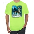 thumbnail image 1 of Wild Bobby, Wolf Howling At the Full Moon Wolf Pack Animal Lover Men's Graphic T-Shirt, Safety Green, 2XL, 1 of 3