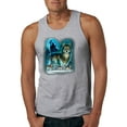 thumbnail image 1 of Wild Bobby, Wolf Howling At the Full Moon Wolf Pack Animal Lover Mens Graphic Tank Top, Heather Grey, X-Large, 1 of 3