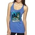 thumbnail image 1 of Wild Bobby, Wolf Howling At the Full Moon Wolf Pack Animal Lover Tri-Blend Racerback Tank Top, Vintage Royal, Large, 1 of 3