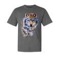 thumbnail image 1 of Wild Bobby, Wolf Oil Painting, Animal Lover, Garment-Dyed Washed Look Short Sleeve T-Shirt, Charcoal, Small, 1 of 3