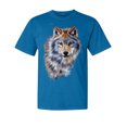 thumbnail image 1 of Wild Bobby, Wolf Oil Painting, Animal Lover, Garment-Dyed Washed Look Short Sleeve T-Shirt, Cobalt, Small, 1 of 3