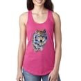 thumbnail image 1 of Wild Bobby, Wolf Oil Painting Animal Lover Ladies Racerback Tank Top, Raspberry, X-Large, 1 of 3
