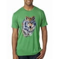 thumbnail image 1 of Wild Bobby, Wolf Oil Painting Animal Lover Mens Premium Tri Blend T-Shirt, Envy, Small, 1 of 3