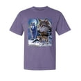 thumbnail image 1 of Wild Bobby, Wolves and The Moon in The Winter Night, Animal Lover, Garment-Dyed Washed Look Short Sleeve T-Shirt, Purple, Medium, 1 of 3