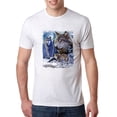 thumbnail image 1 of Wild Bobby, Wolves and the Moon in the Winter Night | Mens Animal Lover Premium Tri Blend T-Shirt, Heather White, Small, 1 of 3