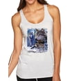thumbnail image 1 of Wild Bobby, Wolves and the Moon in the Winter Night | Womens Animal Lover Premium Tri-Blend Racerback Tank Top, Heather White, Small, 1 of 3