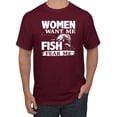 thumbnail image 1 of Wild Bobby, Woman Want Me Fish Fear Me, Fishing, Men Graphic Tees, Maroon, 4XL, 1 of 3