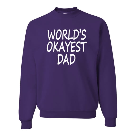 Wild Bobby,World's Okayest Dad Gift, Father's Day, Unisex Crewneck Graphic Sweatshirt, Purple, 2XL