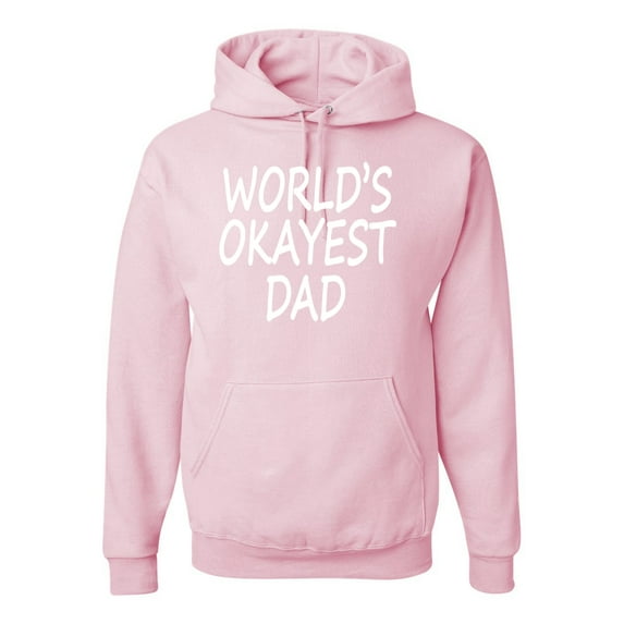 Wild Bobby, World's Okayest Dad Gift, Father's Day, Unisex Graphic Hoodie Sweatshirt, Light Pink, Large
