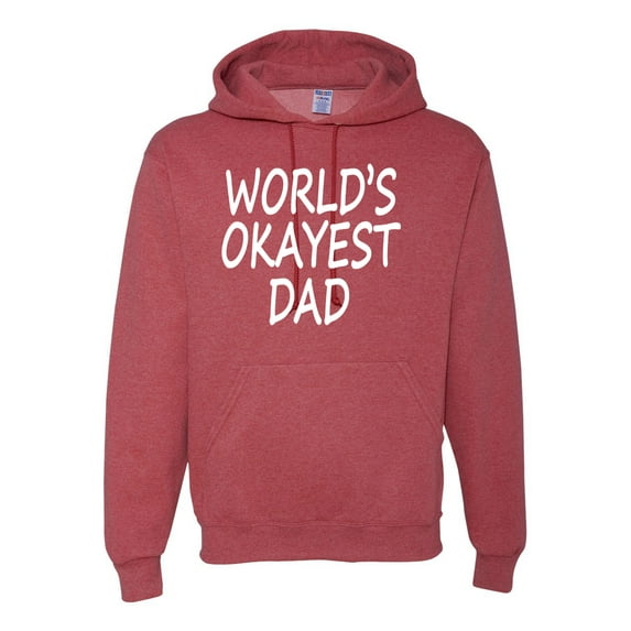Wild Bobby,World's Okayest Dad Gift, Father's Day, Unisex Graphic Hoodie Sweatshirt, Vintage Heather Red, 3XL