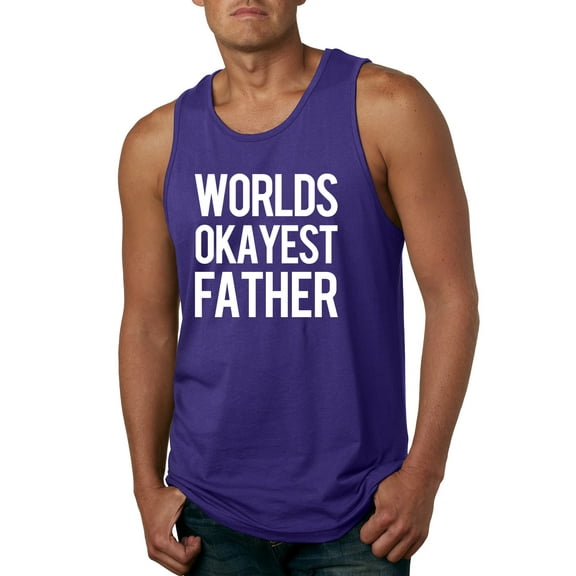 Wild Bobby,Worlds Okayest Father Gift for Father Dad Husband, Father's Day, Men Graphic Tank Top, Purple, Small