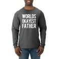 thumbnail image 1 of Wild Bobby,Worlds Okayest Father Gift for Father Dad Husband, Father's Day, Men Long Sleeve Shirt, Heather Black, 3XL, 1 of 3