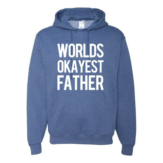 Wild Bobby,Worlds Okayest Father Gift for Father Dad Husband, Father's Day, Unisex Graphic Hoodie Sweatshirt, Vintage Heather Blue, 2XL