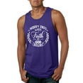 thumbnail image 1 of Wild Bobby Worry Ends When Faith In God Begins Inspirational/Christian Men Graphic Tank Top, Purple, Small, 1 of 5