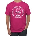 thumbnail image 1 of Wild Bobby Worry Ends When Faith In God Begins Inspirational/Christian Men Graphic Tee, Fuschia, 3X-Large, 1 of 5
