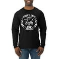 thumbnail image 1 of Wild Bobby Worry Ends When Faith In God Begins Inspirational/Christian Men Long Sleeve Shirt, Black, 3X-Large, 1 of 5