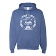 thumbnail image 1 of Wild Bobby Worry Ends When Faith In God Begins Inspirational/Christian Unisex Graphic Hoodie Sweatshirt, Vintage Heather Blue, Medium, 1 of 5