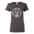 thumbnail image 1 of Wild Bobby Worry Ends When Faith In God Begins Inspirational/Christian Women Graphic Tee, Charcoal, Medium, 1 of 5
