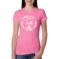 thumbnail image 1 of Wild Bobby Worry Ends When Faith In God Begins Inspirational/Christian Women Slim Fit Junior Tee, Hot Pink, XX-Large, 1 of 5