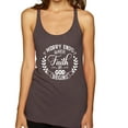 thumbnail image 1 of Wild Bobby Worry Ends When Faith In God Begins Inspirational/Christian Women Tri-Blend Racerback Tank Top, Brown, Small, 1 of 5