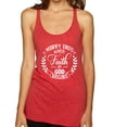thumbnail image 1 of Wild Bobby Worry Ends When Faith In God Begins Inspirational/Christian Women Tri-Blend Racerback Tank Top, Vintage Red, Medium, 1 of 5