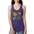 thumbnail image 1 of Wild Bobby Worship While You Wait Sunflower Pink and Yellow Inspirational/Christian Women Racerback Tank Top, Purple Rush, Medium, 1 of 6