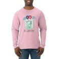 thumbnail image 1 of Wild Bobby, Y'all Is Not Word It's A Word Southern Artsy Jar with Flowers Pop Culture Mens Long Sleeve Shirt, Light Pink, X-Large, 1 of 3