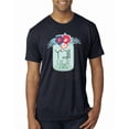 thumbnail image 1 of Wild Bobby, Y'all Is Not Word It's A Word Southern Artsy Jar with Flowers Pop Culture Mens Premium Tri Blend T-Shirt, Vintage Navy, 2XL, 1 of 3