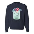 thumbnail image 1 of Wild Bobby, Y'all Is Not Word It's A Word Southern Artsy Jar with Flowers Pop Culture Unisex Crewneck Graphic Sweatshirt, Navy, X-Large, 1 of 3