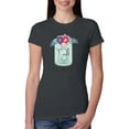 thumbnail image 1 of Wild Bobby, Y'all Is Not Word It's A Word Southern Artsy Jar with Flowers Pop Culture Womens Slim Fit Junior Tee, Dark Grey, 2XL, 1 of 3